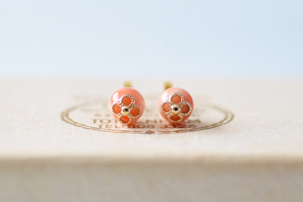 お祖母様よりいただいた数珠玉をピアスにリメイクいたしました。＊静岡県浜松市ジュエリープシュケー