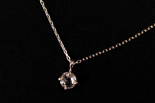 ローズカットダイヤモンド・K10イエローゴールド・ネックレス・1点もの