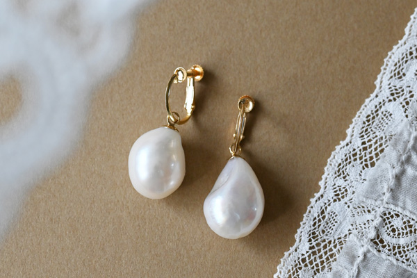 バロックパール・イヤリング・K18イエローゴールド・K14ゴールドフィルド・1点もの・静岡県 A 様