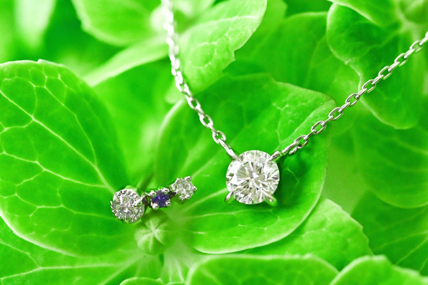 ご自身のエンゲージリングをお嬢様のネックレス＆ピアスにリメイク・リメイクジュエリー・プラチナ・ダイアモンド・ブルーサファイア・サムシングブルー・静岡県 H 様＊静岡県浜松市ジュエリープシュケー